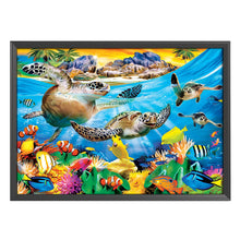 Load image into Gallery viewer, Sea Turtle 11CT Stamped Cross Stitch Kit 76x56cm(canvas)
