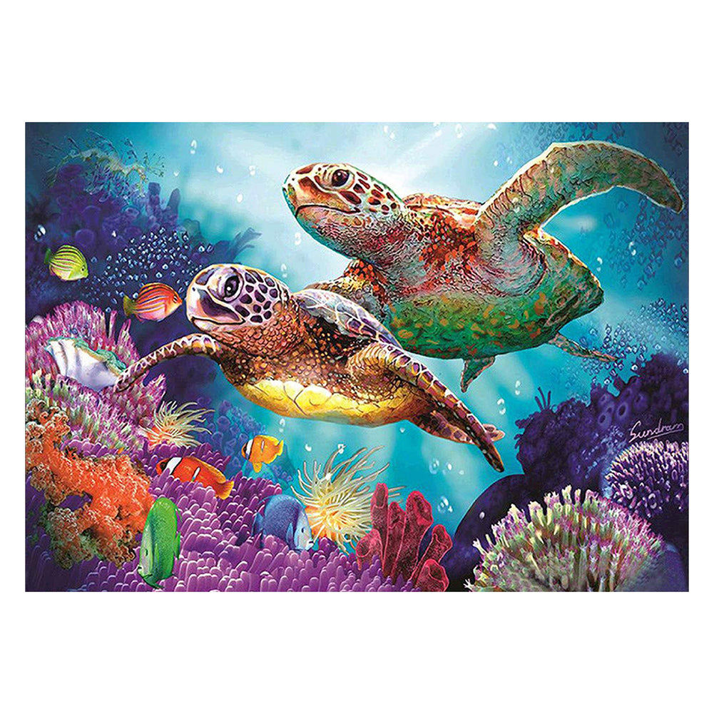 Sea Turtle 11CT Stamped Cross Stitch Kit 76x56cm(canvas)