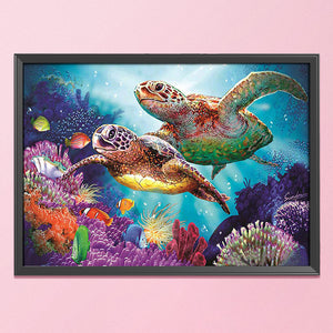 Sea Turtle 11CT Stamped Cross Stitch Kit 76x56cm(canvas)