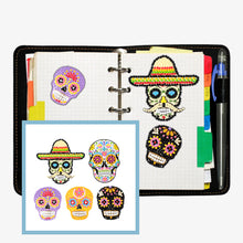 Load image into Gallery viewer, 5x Diamond Painting DIY Color Skulls Sticker for Cup Book Phone Decoration
