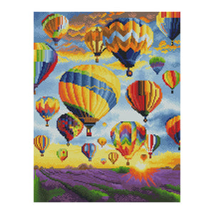 Hot Balloon 11CT Stamped Cross Stitch Kit 50x40cm(canvas)