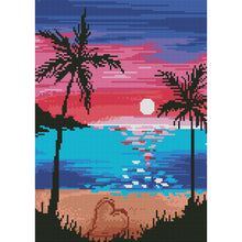 Load image into Gallery viewer, Seascape Sun 11CT Stamped Cross Stitch Kit 40x30cm(canvas)
