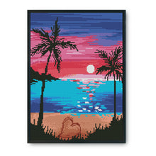 Load image into Gallery viewer, Seascape Sun 11CT Stamped Cross Stitch Kit 40x30cm(canvas)
