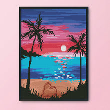 Load image into Gallery viewer, Seascape Sun 11CT Stamped Cross Stitch Kit 40x30cm(canvas)
