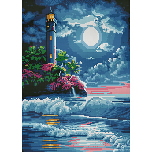 Seaside Lighthouse 11CT Stamped Cross Stitch Kit 40x30cm(canvas)