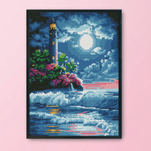 Load image into Gallery viewer, Seaside Lighthouse 11CT Stamped Cross Stitch Kit 40x30cm(canvas)
