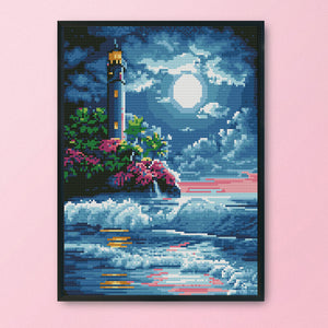 Seaside Lighthouse 11CT Stamped Cross Stitch Kit 40x30cm(canvas)