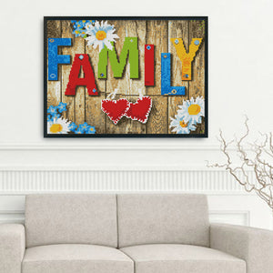 Family 11CT Stamped Cross Stitch Kit 30x40cm(canvas)