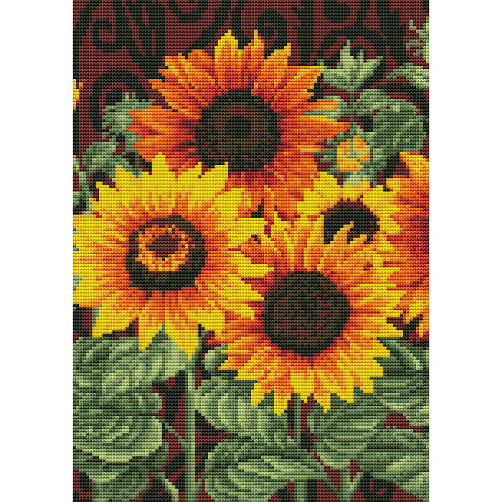 Sunflower 11CT Stamped Cross Stitch Kit 30x40cm(canvas)