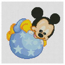 Load image into Gallery viewer, Mickey Mouse 11CT Stamped Cross Stitch Kit 30x30cm(canvas)
