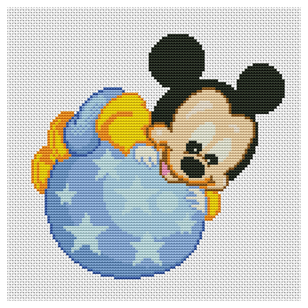 Mickey Mouse 11CT Stamped Cross Stitch Kit 30x30cm(canvas)