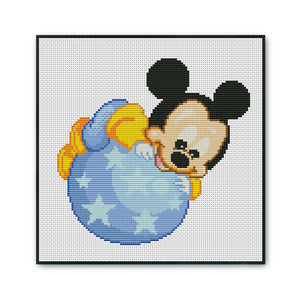 Mickey Mouse 11CT Stamped Cross Stitch Kit 30x30cm(canvas)