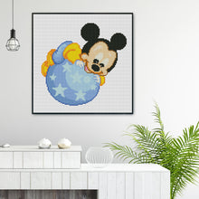 Load image into Gallery viewer, Mickey Mouse 11CT Stamped Cross Stitch Kit 30x30cm(canvas)
