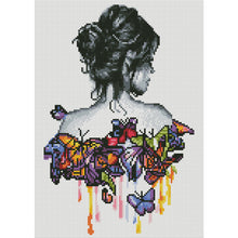 Load image into Gallery viewer, Butterfly Girl 11CT Stamped Cross Stitch Kit 30x40cm(canvas)
