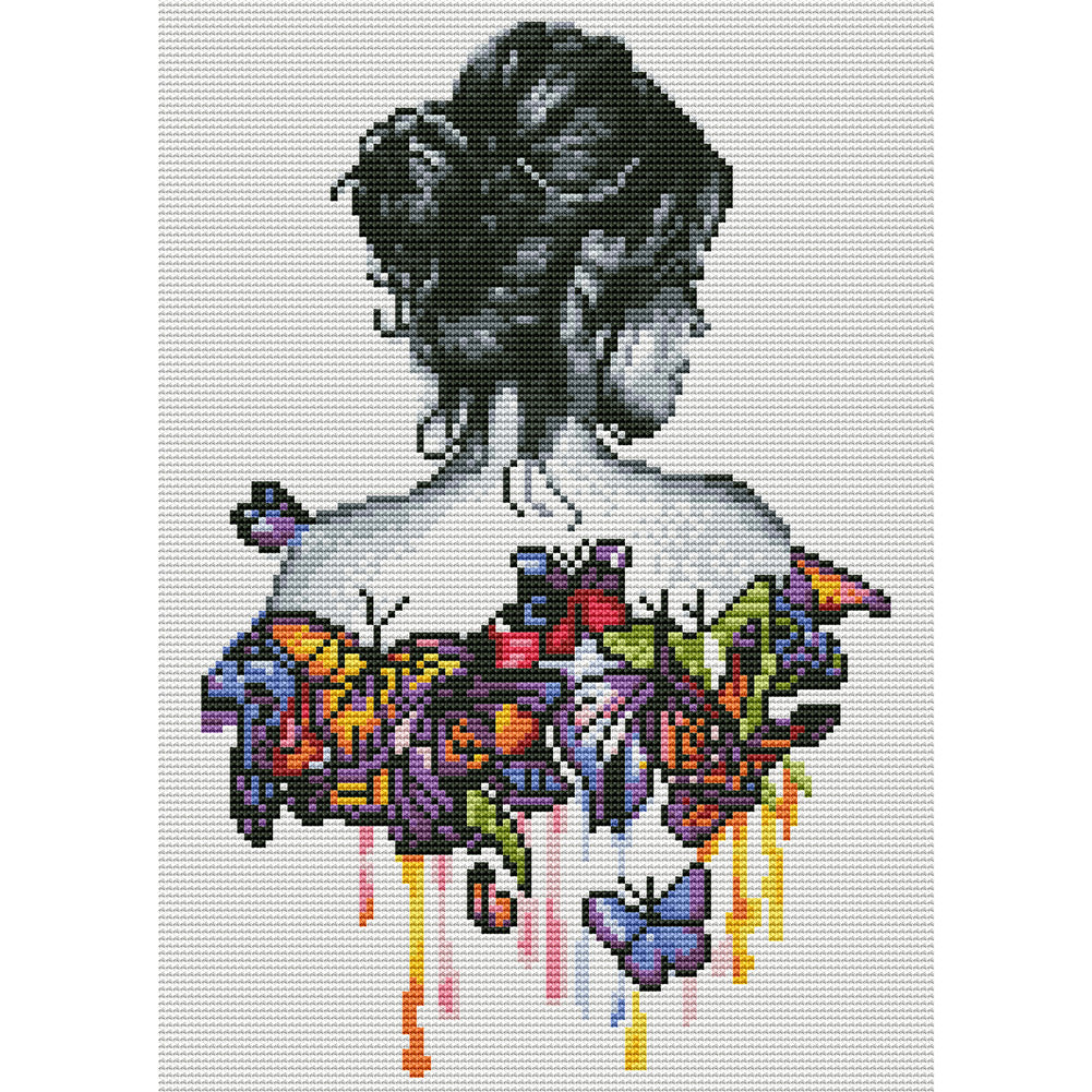 Butterfly Girl 11CT Stamped Cross Stitch Kit 30x40cm(canvas)