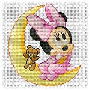 Mickey Mouse 11CT Stamped Cross Stitch Kit 30x30cm(canvas)