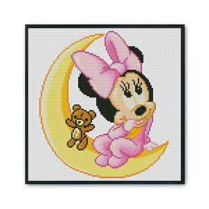 Mickey Mouse 11CT Stamped Cross Stitch Kit 30x30cm(canvas)