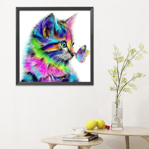 Cat 11CT Stamped Cross Stitch Kit 36x36cm(canvas)