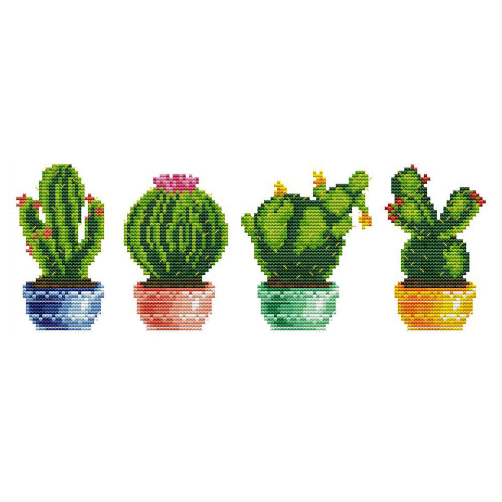 Cactus 11CT Stamped Cross Stitch Kit 44x20cm(canvas)