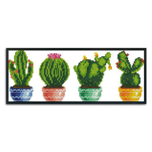 Cactus 11CT Stamped Cross Stitch Kit 44x20cm(canvas)