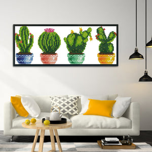 Cactus 11CT Stamped Cross Stitch Kit 44x20cm(canvas)