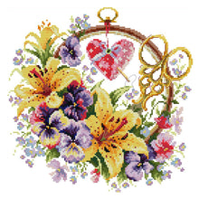 Load image into Gallery viewer, Lily Basket 11CT Stamped Cross Stitch Kit 40x40cm(canvas)
