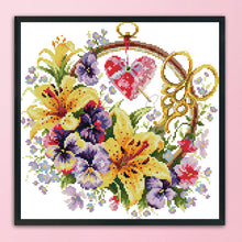 Load image into Gallery viewer, Lily Basket 11CT Stamped Cross Stitch Kit 40x40cm(canvas)
