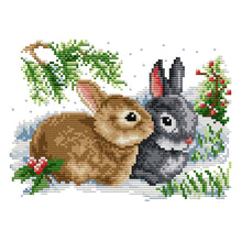 Load image into Gallery viewer, Rabbit 11CT Stamped Cross Stitch Kit 33x24cm(canvas)
