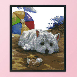 Dog 11CT Stamped Cross Stitch Kit 45x53cm(canvas)