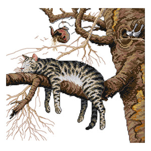 Cat 11CT Stamped Cross Stitch Kit 46x45cm(canvas)