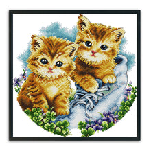 Load image into Gallery viewer, Cat 11CT Stamped Cross Stitch Kit 42x42cm(canvas)
