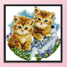 Load image into Gallery viewer, Cat 11CT Stamped Cross Stitch Kit 42x42cm(canvas)
