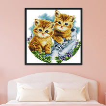 Load image into Gallery viewer, Cat 11CT Stamped Cross Stitch Kit 42x42cm(canvas)
