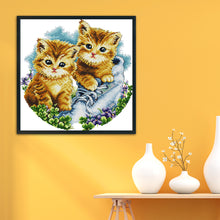 Load image into Gallery viewer, Cat 11CT Stamped Cross Stitch Kit 42x42cm(canvas)
