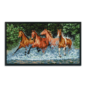 Horse 11CT Stamped Cross Stitch Kit 77x46cm(canvas)