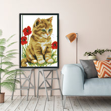 Load image into Gallery viewer, Cat 11CT Stamped Cross Stitch Kit 27x37cm(canvas)
