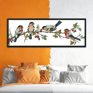 Bullfinch 11CT Stamped Cross Stitch Kit 68x25cm(canvas)