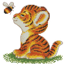 Load image into Gallery viewer, Small Tiger 11CT Stamped Cross Stitch Kit 23x24cm(canvas)
