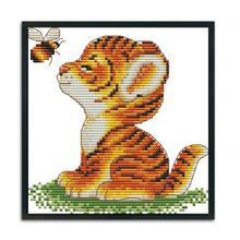 Load image into Gallery viewer, Small Tiger 11CT Stamped Cross Stitch Kit 23x24cm(canvas)
