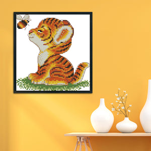 Small Tiger 11CT Stamped Cross Stitch Kit 23x24cm(canvas)