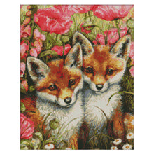 Load image into Gallery viewer, Two Foxes 11CT Stamped Cross Stitch Kit 45x55cm(canvas)
