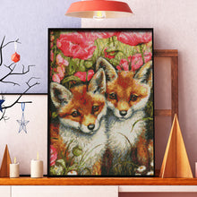 Load image into Gallery viewer, Two Foxes 11CT Stamped Cross Stitch Kit 45x55cm(canvas)
