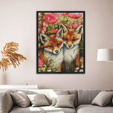 Load image into Gallery viewer, Two Foxes 11CT Stamped Cross Stitch Kit 45x55cm(canvas)
