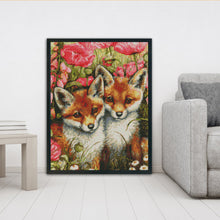 Load image into Gallery viewer, Two Foxes 11CT Stamped Cross Stitch Kit 45x55cm(canvas)
