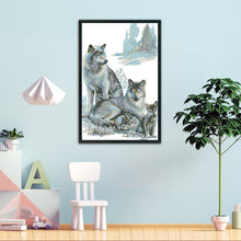 Load image into Gallery viewer, Wolf Family 11CT Stamped Cross Stitch Kit 57x81cm(canvas)
