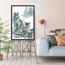 Load image into Gallery viewer, Wolf Family 11CT Stamped Cross Stitch Kit 57x81cm(canvas)
