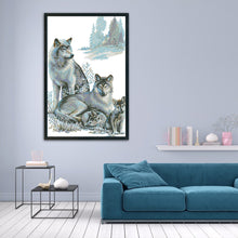 Load image into Gallery viewer, Wolf Family 11CT Stamped Cross Stitch Kit 57x81cm(canvas)
