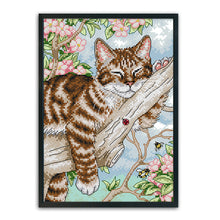 Load image into Gallery viewer, Cat 11CT Stamped Cross Stitch Kit 27x39cm(canvas)
