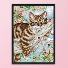 Load image into Gallery viewer, Cat 11CT Stamped Cross Stitch Kit 27x39cm(canvas)
