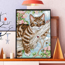 Load image into Gallery viewer, Cat 11CT Stamped Cross Stitch Kit 27x39cm(canvas)
